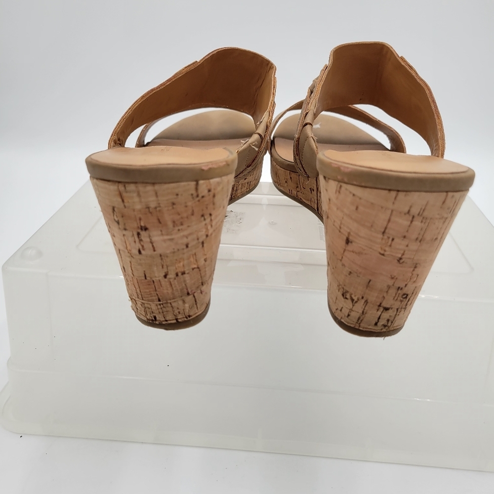 Tommy Hilfiger Wedge Sandals Slip on Size 11 Cork look heel - Picture 5 of 8